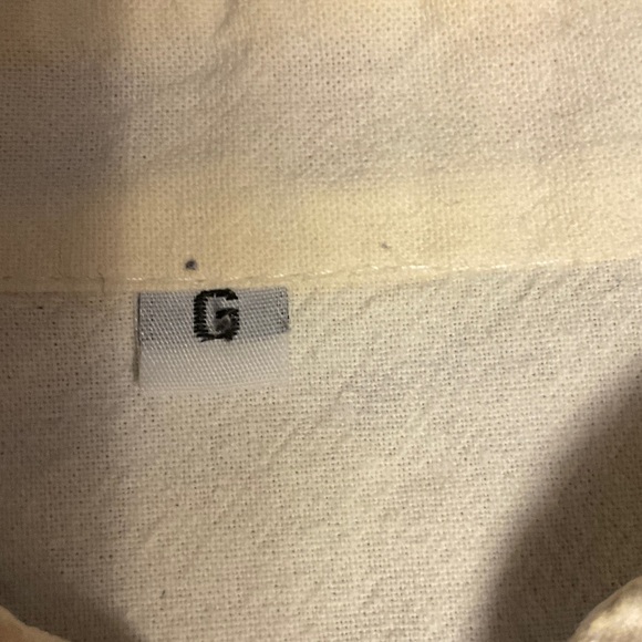 Women's Cream Button Down Shirt with Patterned Accents - Picture 6 of 6